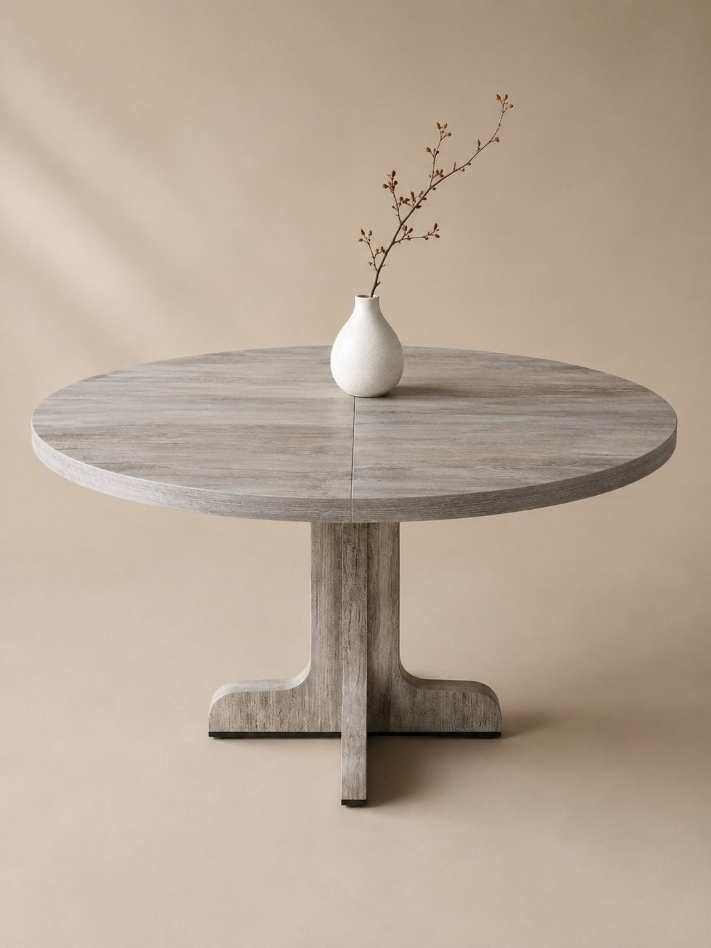 Nordik – Table ronde en bois 4 à 6 personnes, style farmhouse