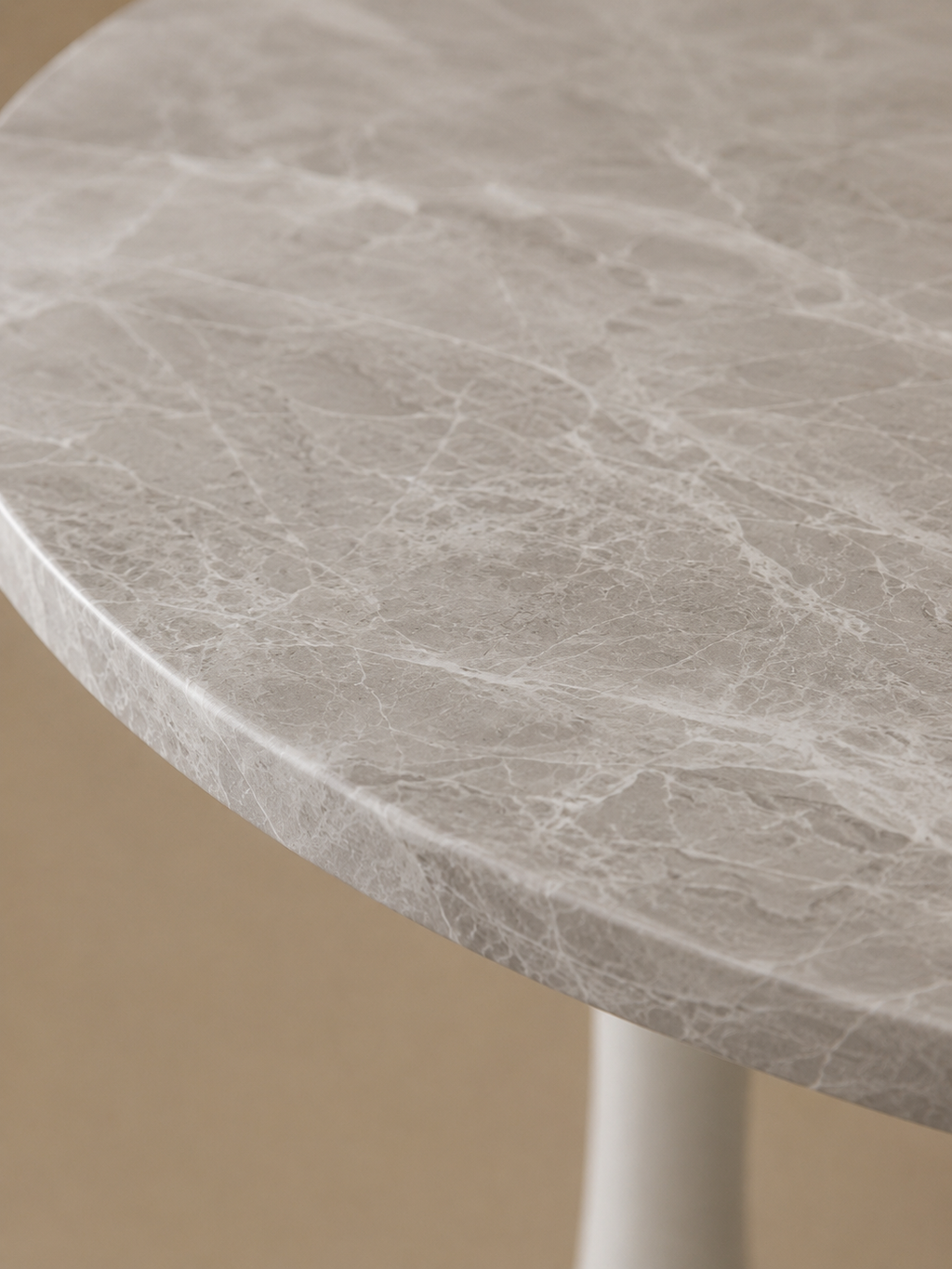 Vela – Table ronde effet marbre blanc, 2 personnes