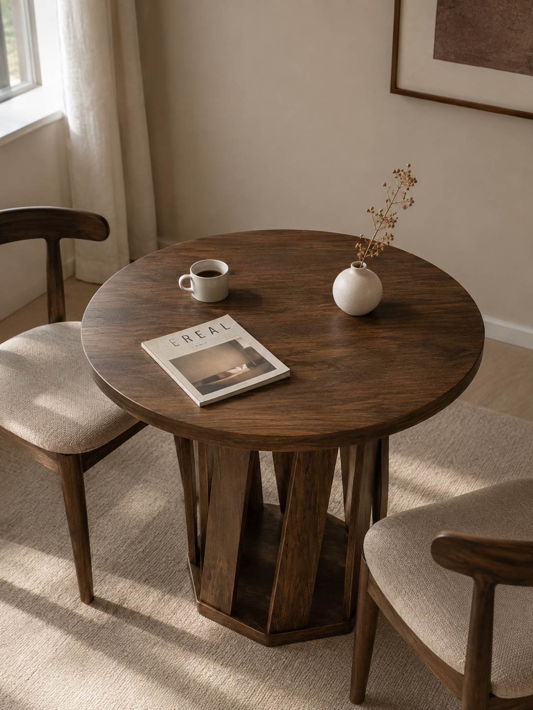 Rustik – Petite table ronde 2 à 4 personnes, MDF