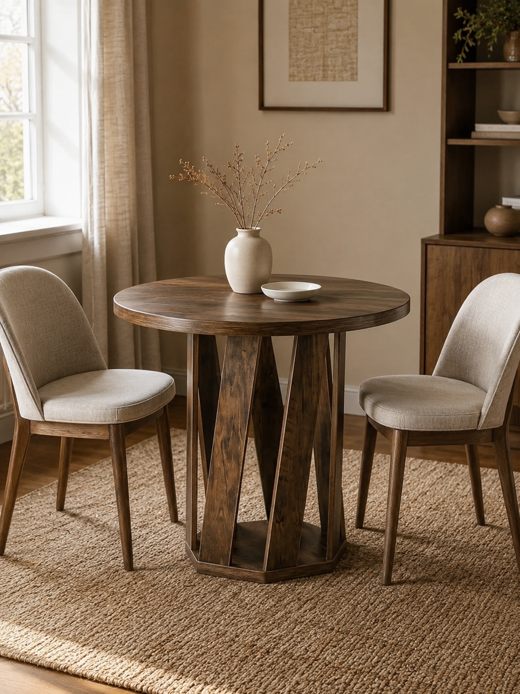 Rustik – Petite table ronde 2 à 4 personnes, MDF