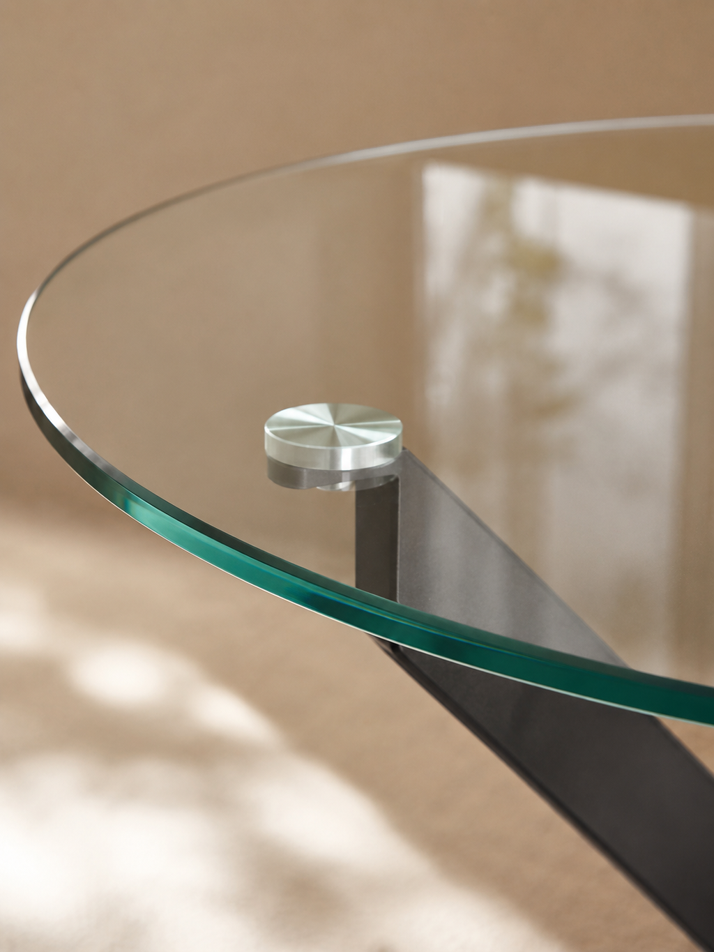 Cristal – Table ronde à manger 2 à 4 personnes, verre trempé