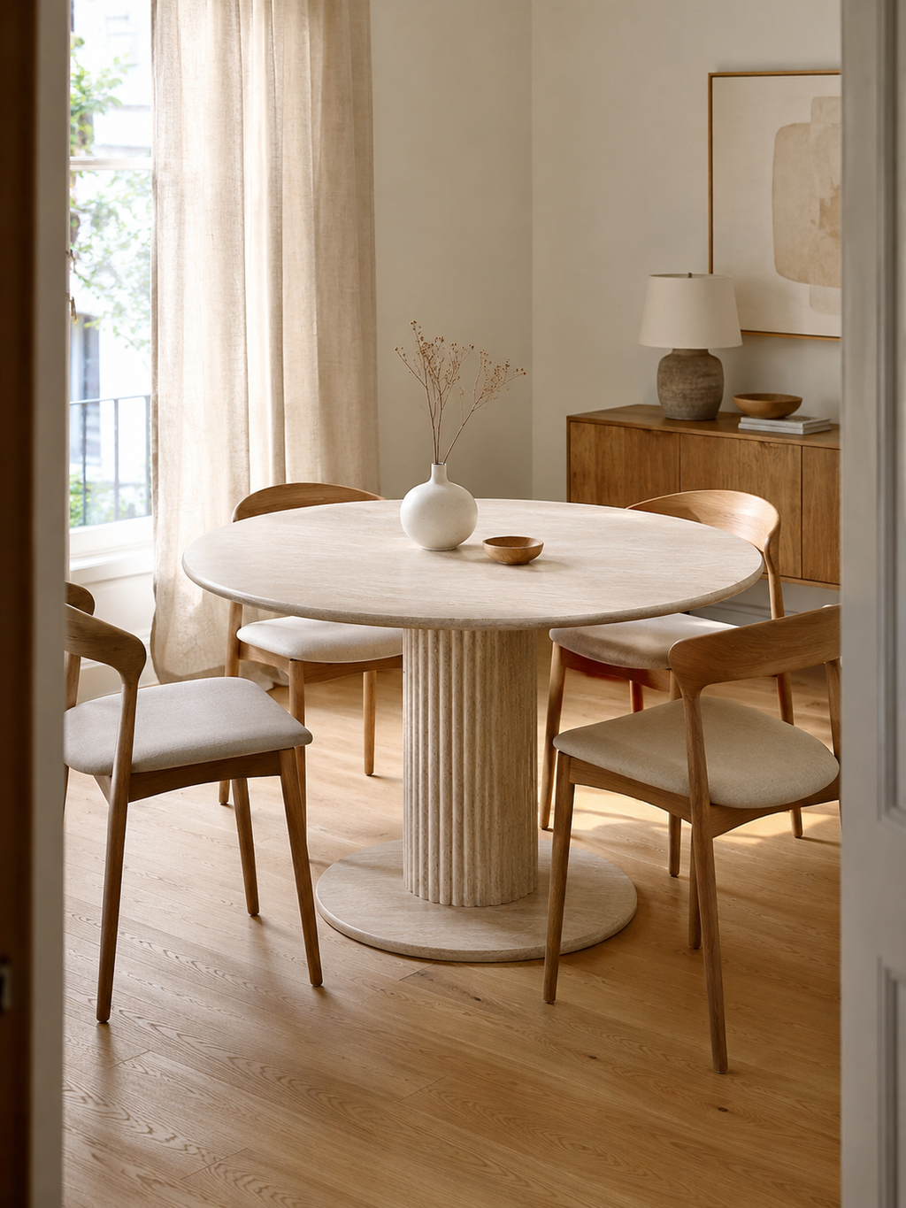 Stella – Table ronde à manger 4 personnes, MDF