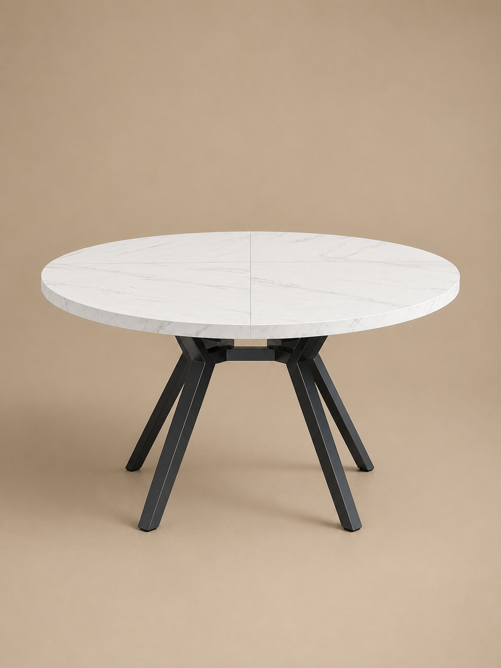 Xeno – Table ronde effet marbre 4 personnes, base X