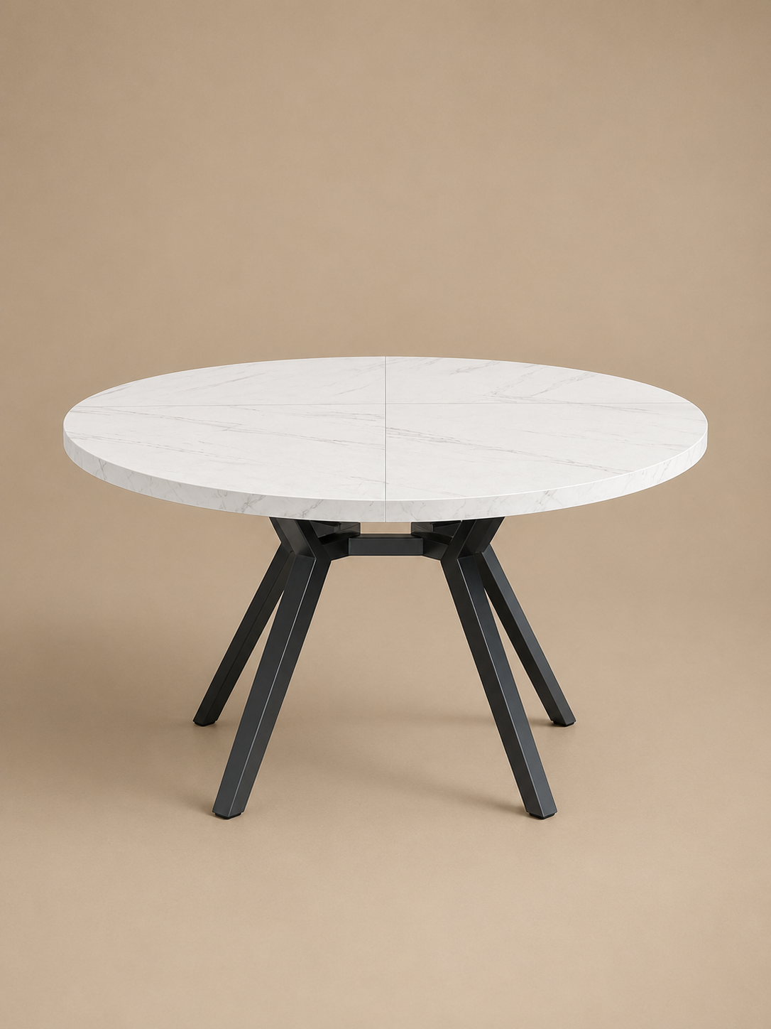 Xeno – Table ronde effet marbre 4 personnes, base X