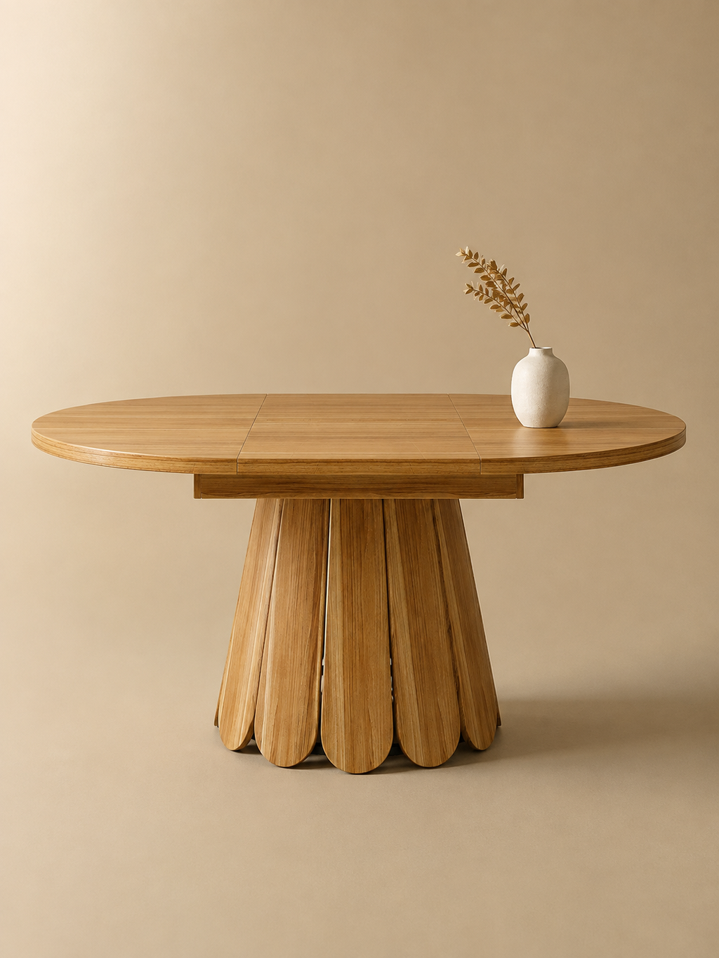 Vintara – Table ronde extensible 4 à 6 personnes, MDF marron