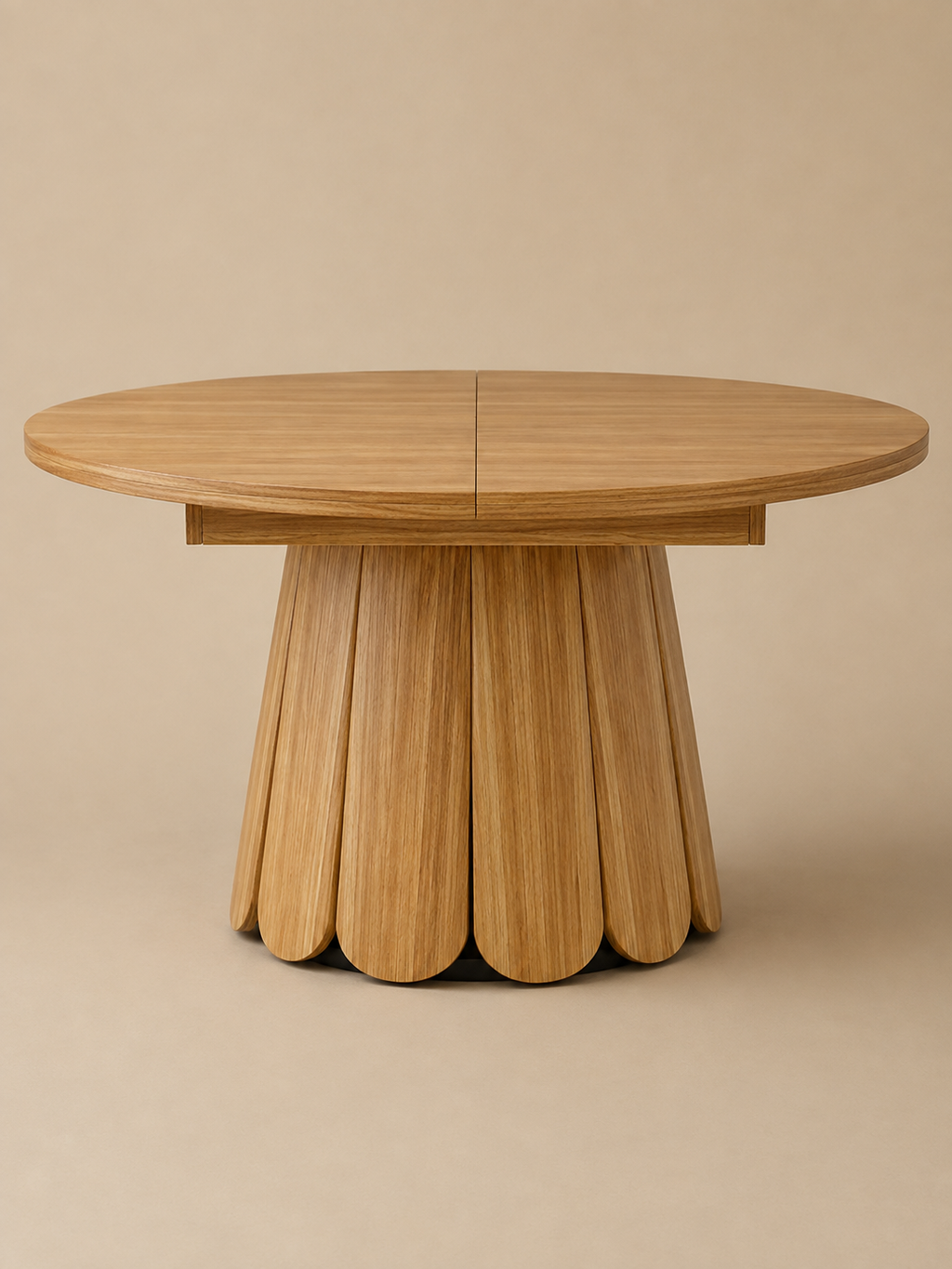 Vintara – Table ronde extensible 4 à 6 personnes, MDF marron