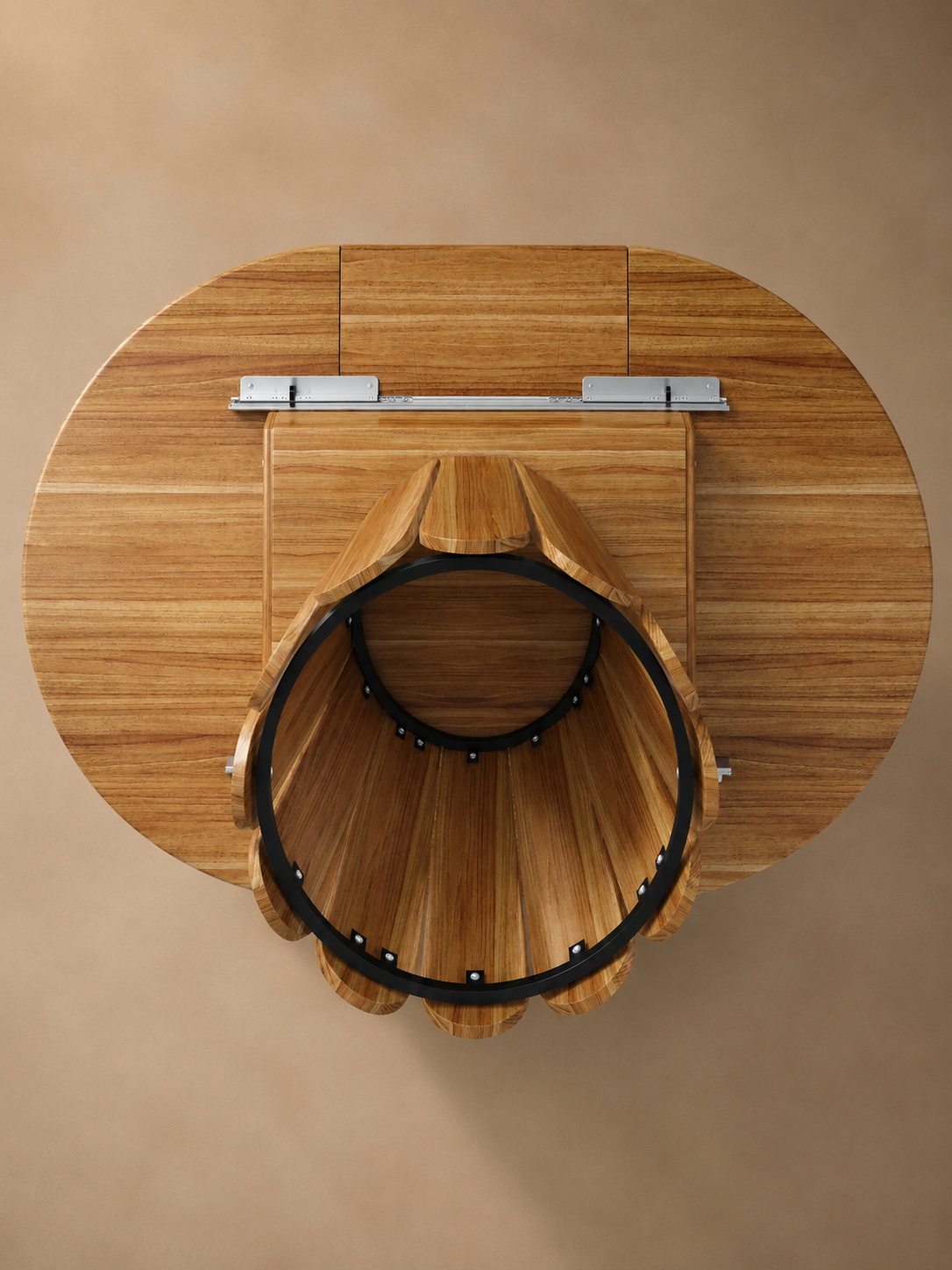 Vintara – Table ronde extensible 4 à 6 personnes, MDF marron