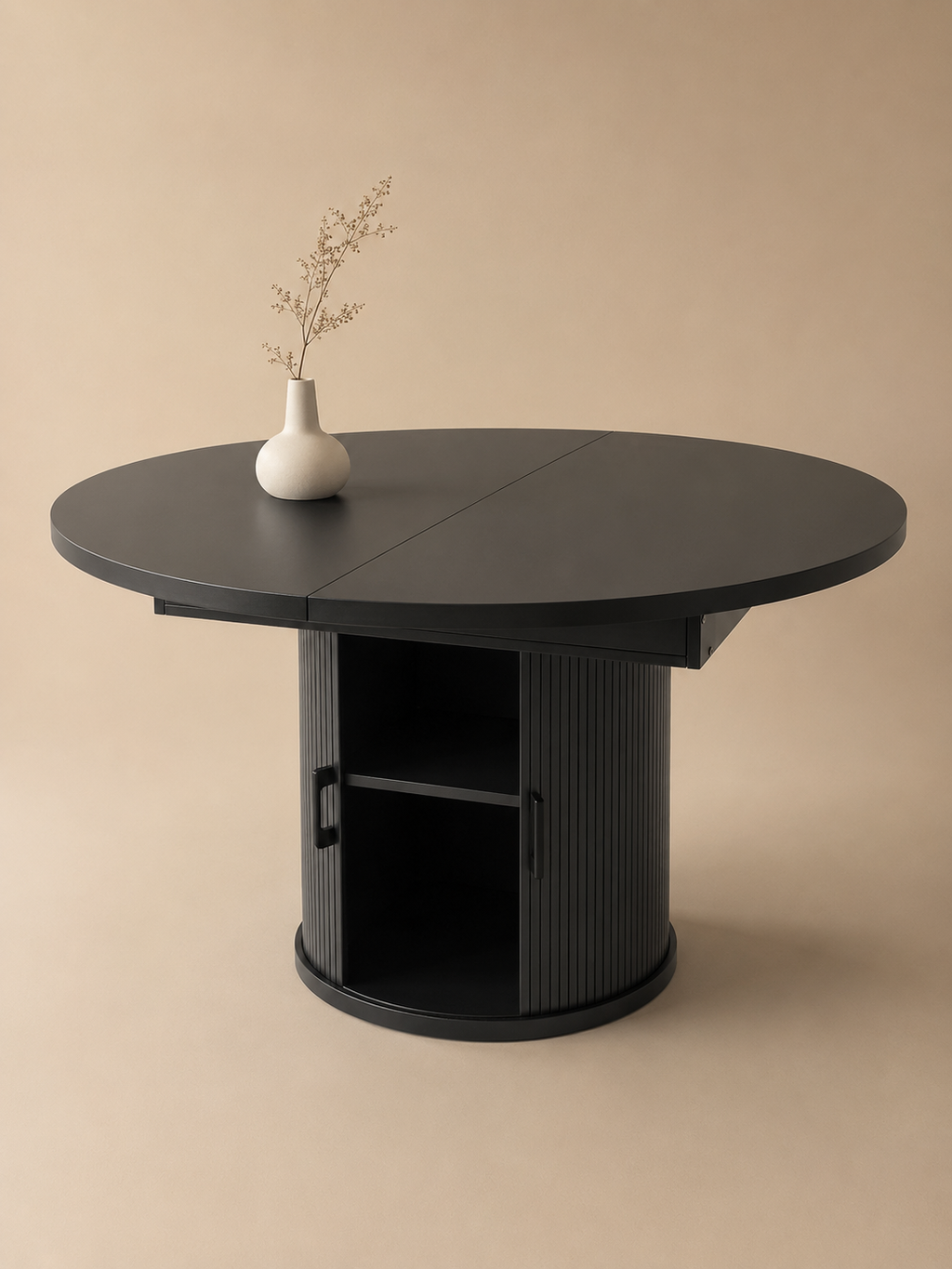 Ovalia – Table ronde à manger extensible 4 à 6 personnes, MDF