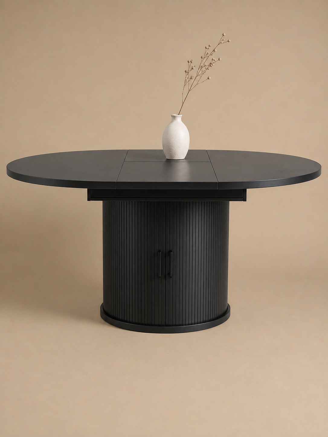 Ovalia – Table ronde à manger extensible 4 à 6 personnes, MDF