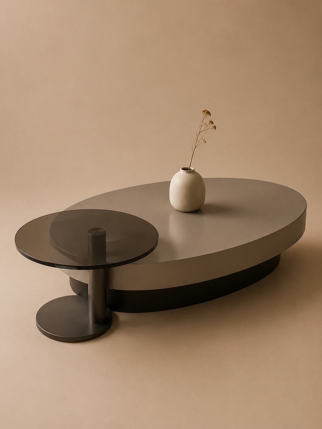 Organica – Table basse gigogne ronde, design luxe