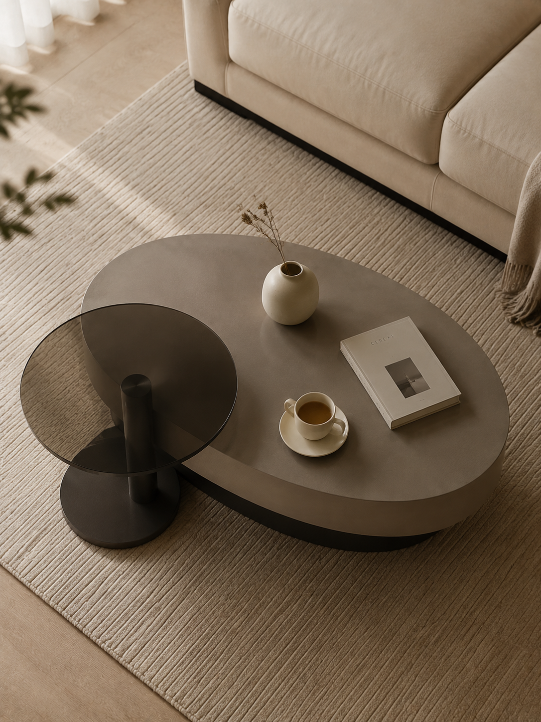 Organica – Table basse gigogne ronde, design luxe