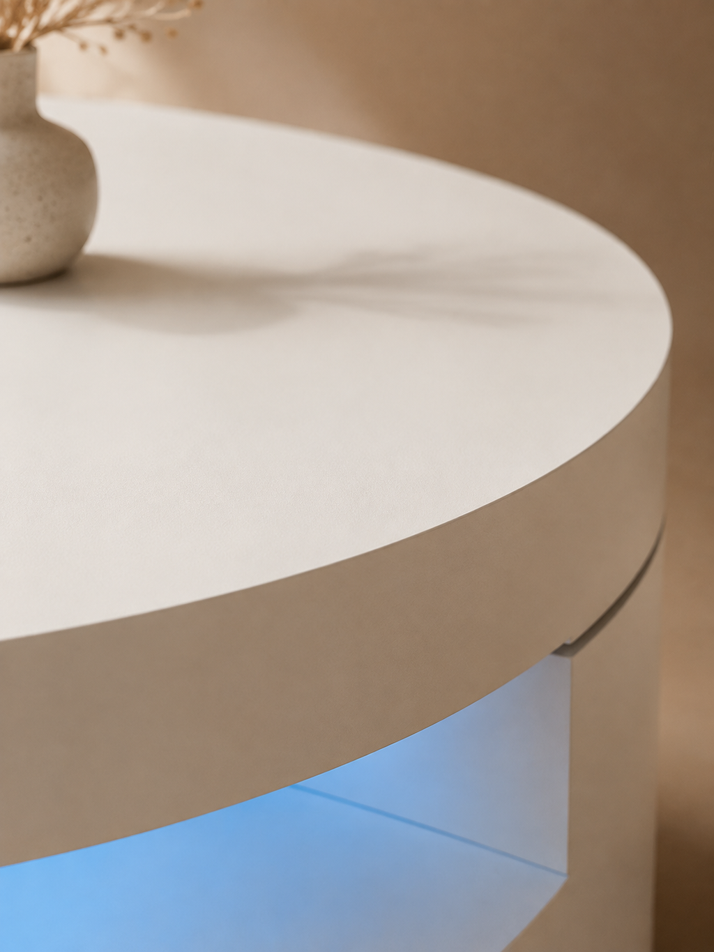 Rotativa – Table basse ronde pivotante LED, 2 niveaux