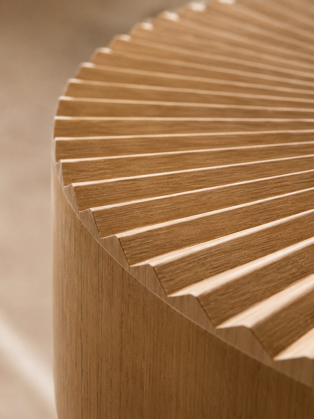 Soleil – Table basse d'appoint ronde bois, style bohème Japandi