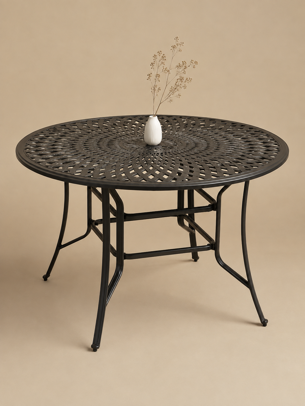 Alta – Table haute de jardin ronde 155cm, aluminium