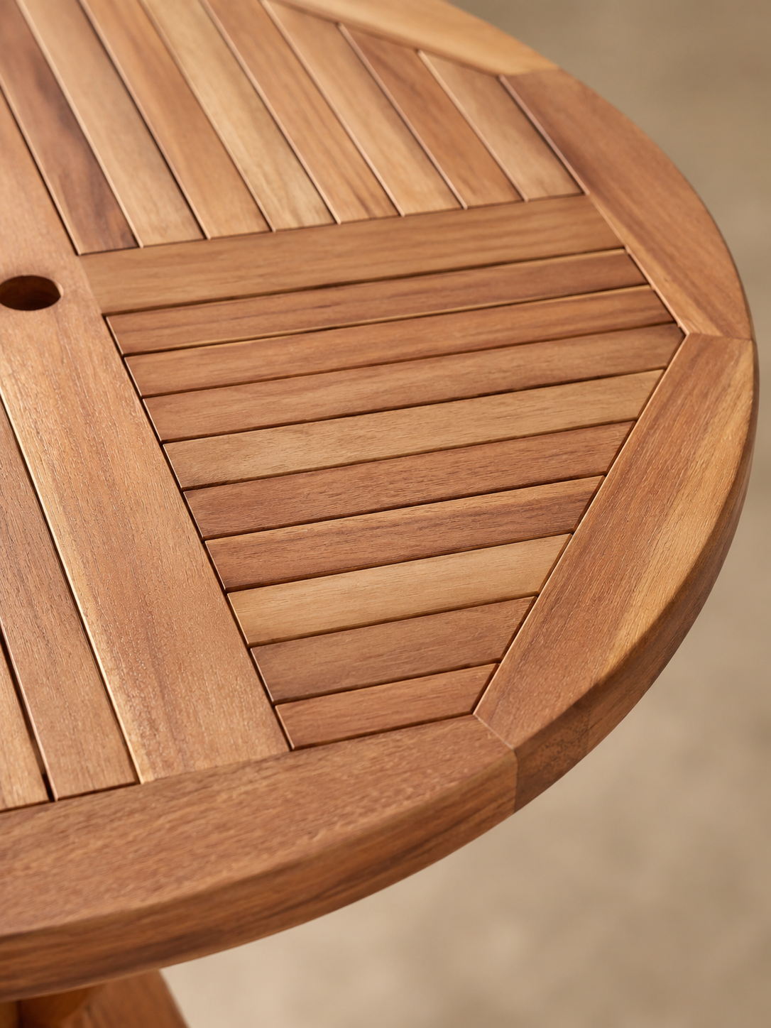 Tecka – Table de jardin ronde 4 personnes, teck massif
